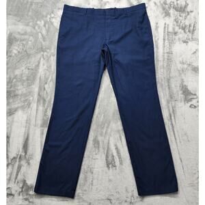 INC International Concepts Pants Mens 38X34 Blue Slim Fit Flat Front Office